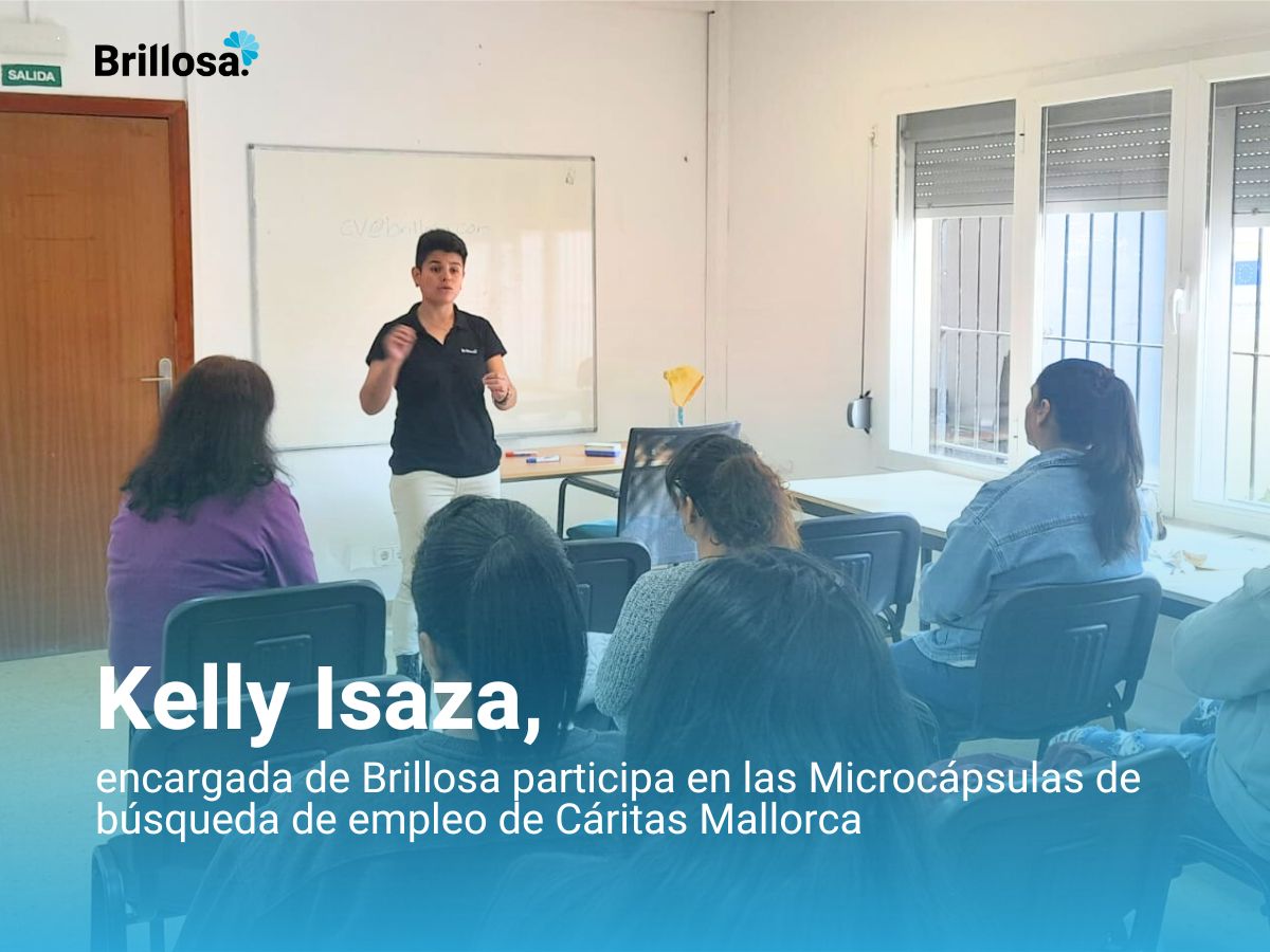 Kelly Isaza, encargada de Brillosa participa en las Microcápsulas de búsqueda de empleo de Cáritas Mallorca